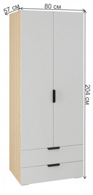 Шкаф Норд ШК2Я-800 белый / дуб сонома