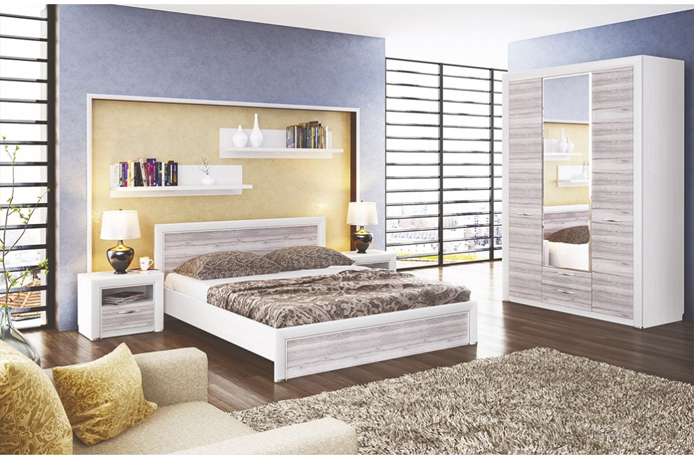 Шкаф Olivia 4D2S с зеркалом дуб анкона