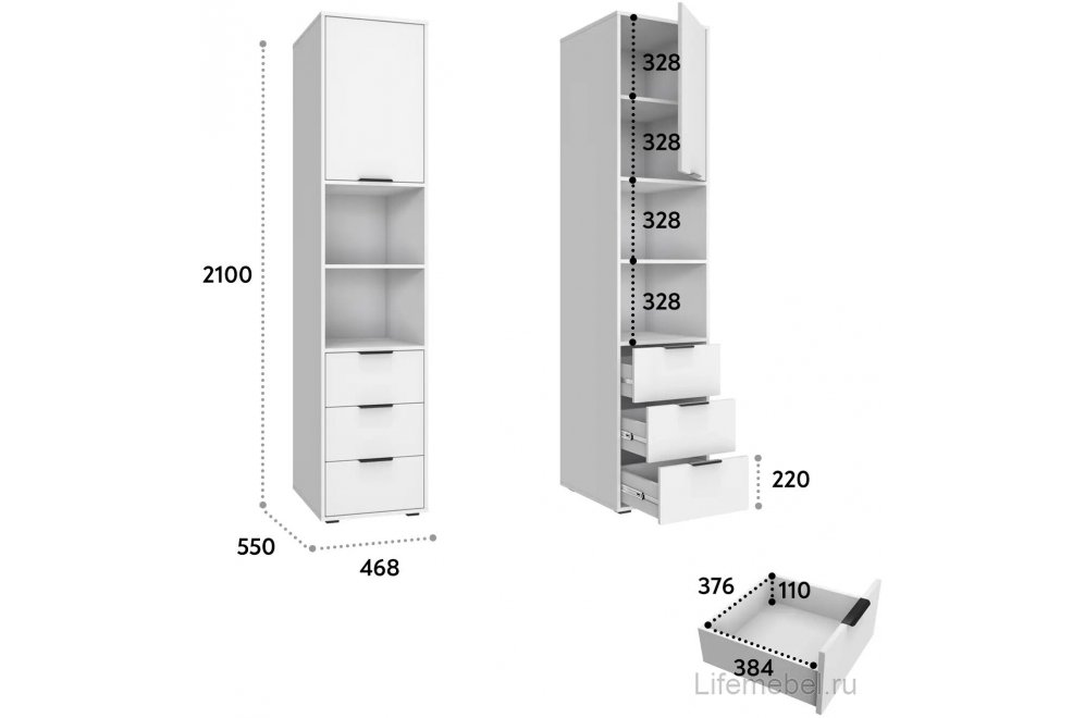 Шкаф Оптима ОП-110 белый структурный / меренга