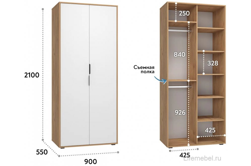 Шкаф Оптима ОП-118 дуб крафт золотой / меренга