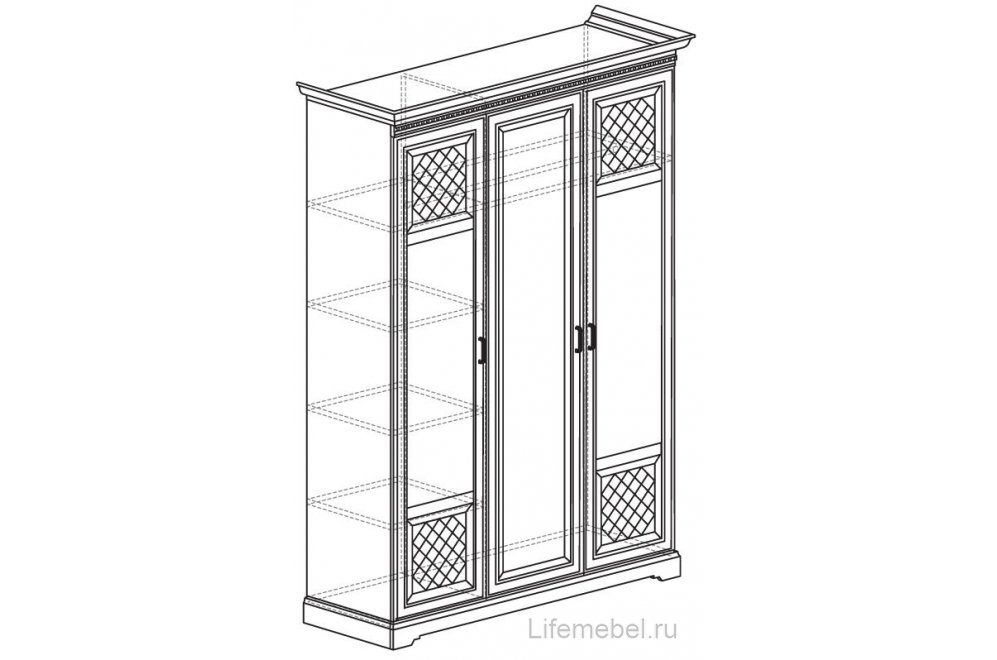 Шкаф Парма 800 3-дверный кремовый белый
