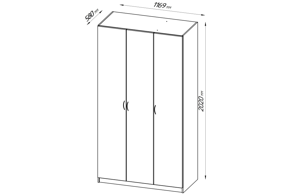 Шкаф Пегас 3 сонома