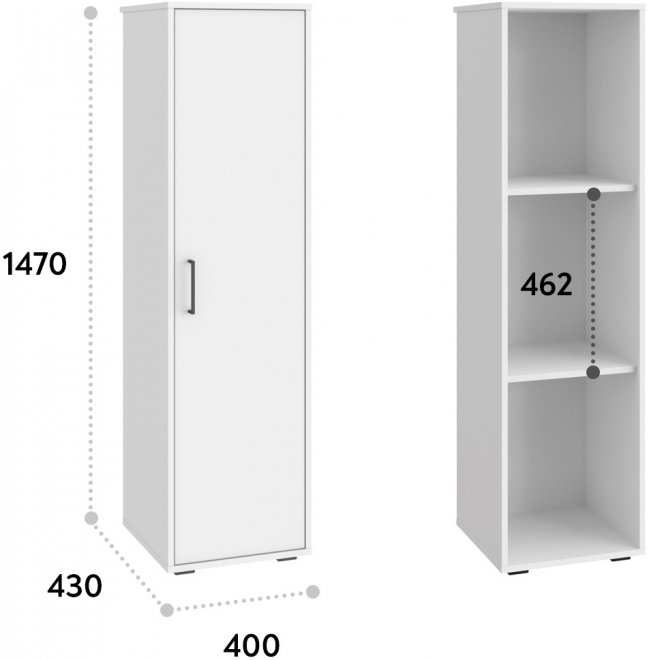 Шкаф-пенал Оскар ОС-01 белый структурный