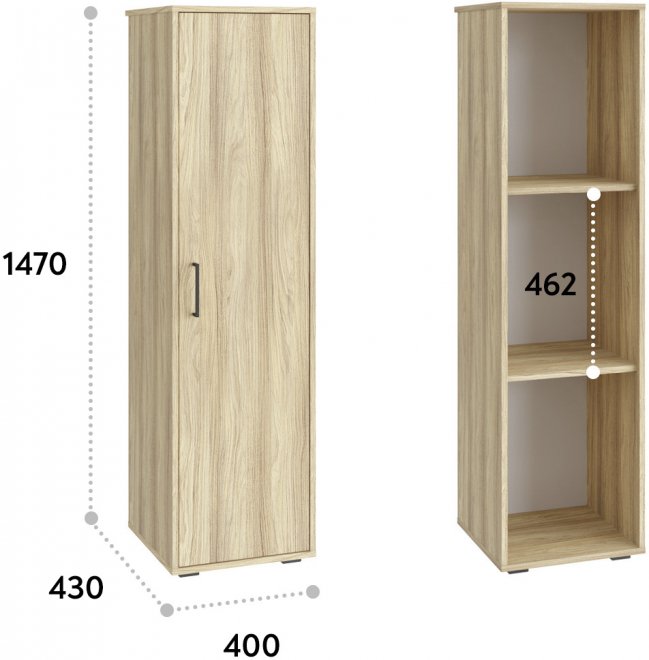 Шкаф-пенал Оскар ОС-01 блэквуд ячменный