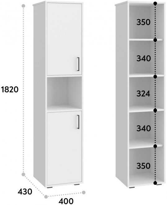Шкаф-пенал Оскар ОС-02 белый структурный