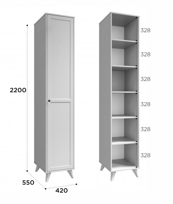 Шкаф-пенал Вильям ВМ-10 кашемир / шарли керамика