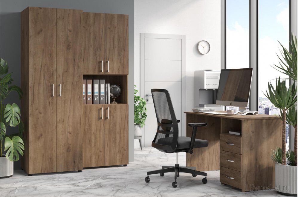 Шкаф платяной ОФ-31К дуб крафт табачный