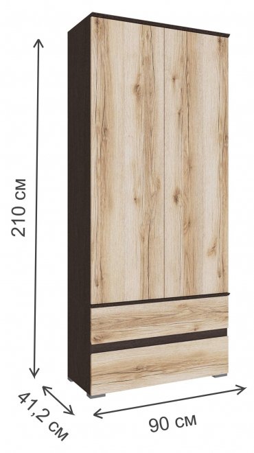 Шкаф Плейона венге / дуб делано