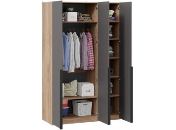 Шкаф платяной Порто СМ-393.07.112 яблоня беллуно / графит софт