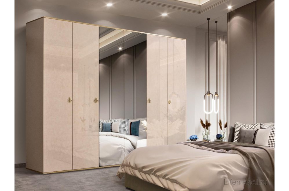 Шкаф Rimini РМШ1/6 латте / золото