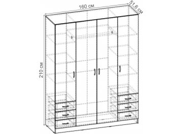 Шкаф Рио-4.4 ШР.070.1600-01