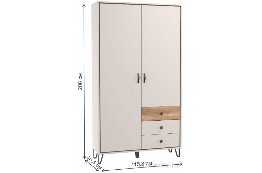 Шкаф Рио 62.02 кашемир / дуб каньон / белый