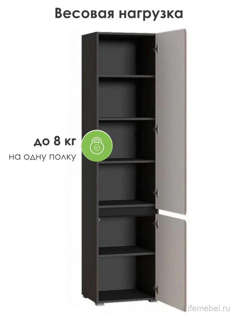 Шкаф Сейдиль антрацит / антрацит / веллюто капучино