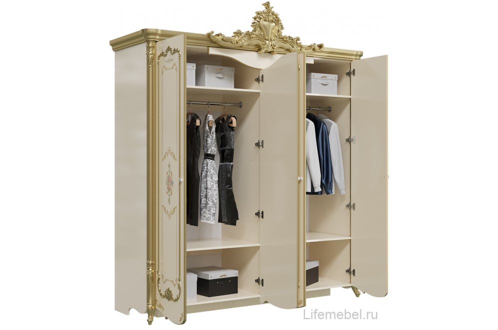 Шкаф Шейх 206 слоновая кость / золото