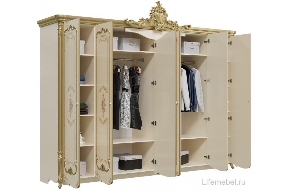 Шкаф Шейх 291 слоновая кость / золото
