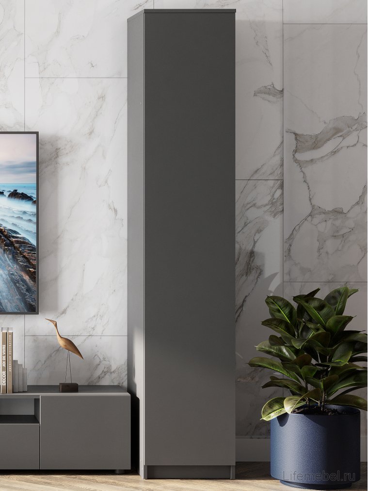 Шкаф Сибити одностворчатый графит серый