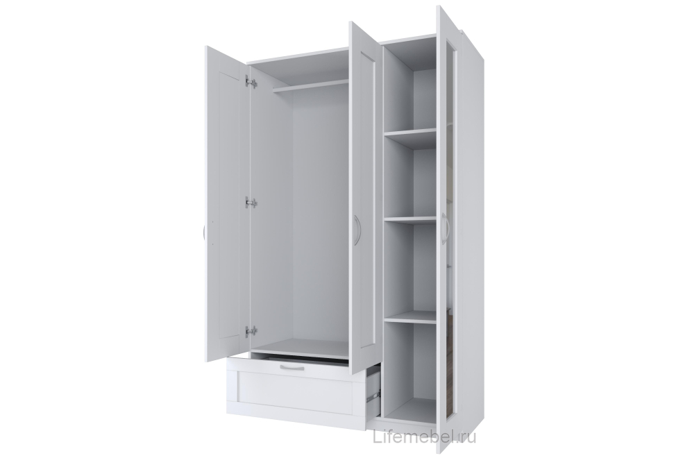Шкаф Сириус 118х50х190 1 ящик белый