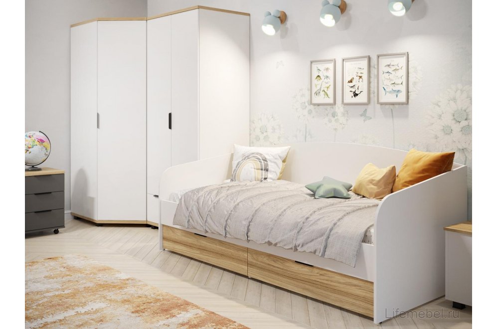 Шкаф Скайлайт СЛ-2К блэквуд ячменный / белый / меренга