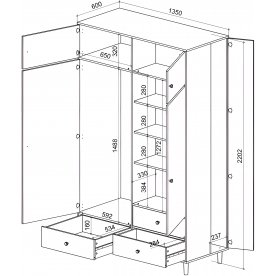 Шкаф София 3088.М1 правый