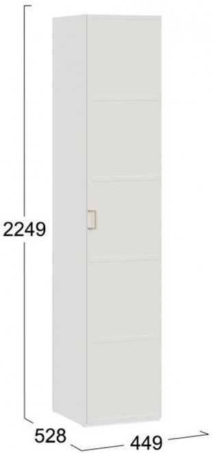 Шкаф Стелла для белья белый холст / белый жемчуг