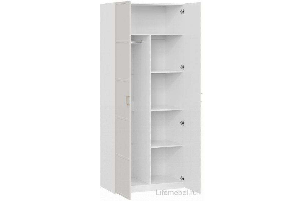 Шкаф Стелла для одежды белый холст / белый жемчуг