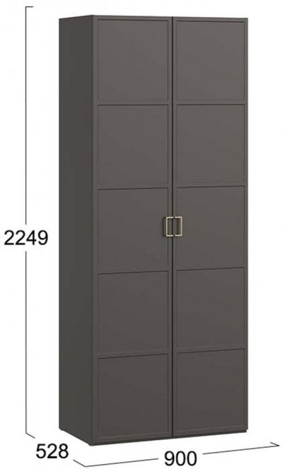 Шкаф Стелла для одежды серый вулкан / фон серый