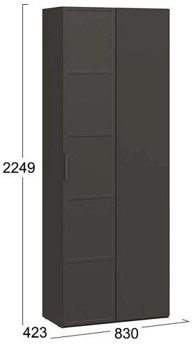 Шкаф Стелла Исполнение 2 серый вулкан / фон серый