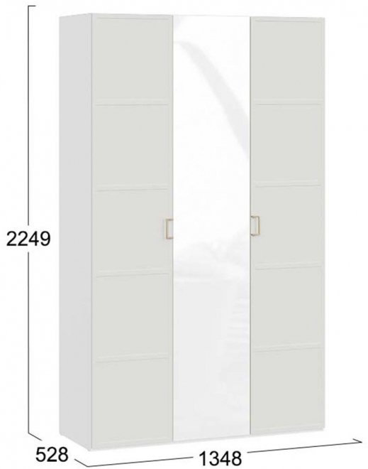 Шкаф Стелла комбинированный белый холст / белый жемчуг