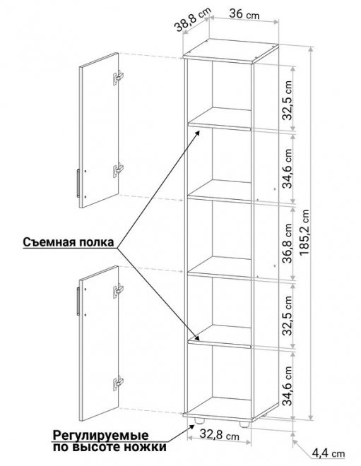 Шкаф С112 дуб сонома