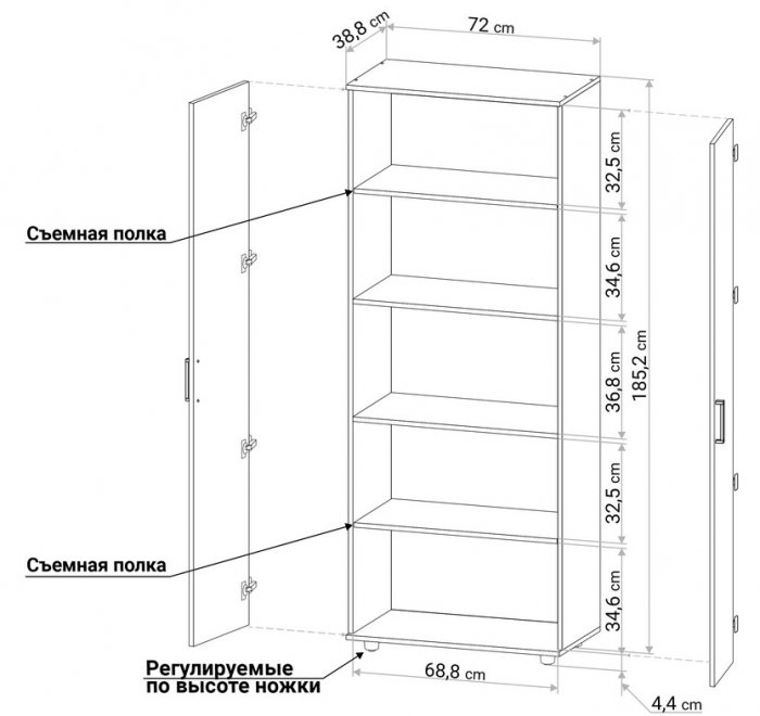Шкаф С222 дуб сонома