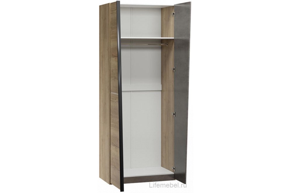 Шкаф Стреза дуб галифакс натуральный двухдверный 