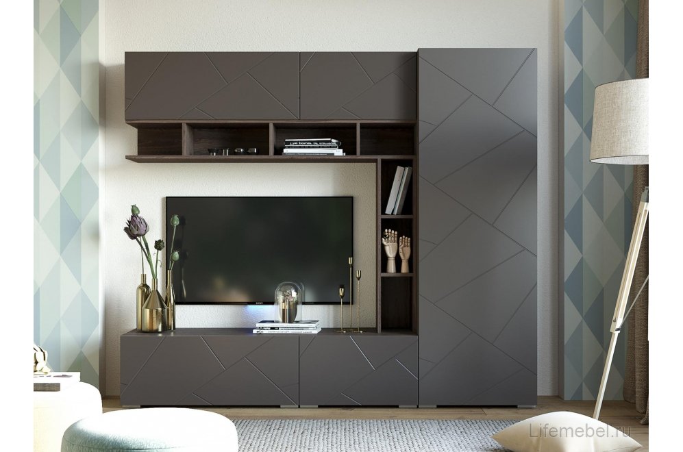 Шкаф Summit 10 26 НМ 011.18 ПВХ софт графит / ясень анкор темный kr