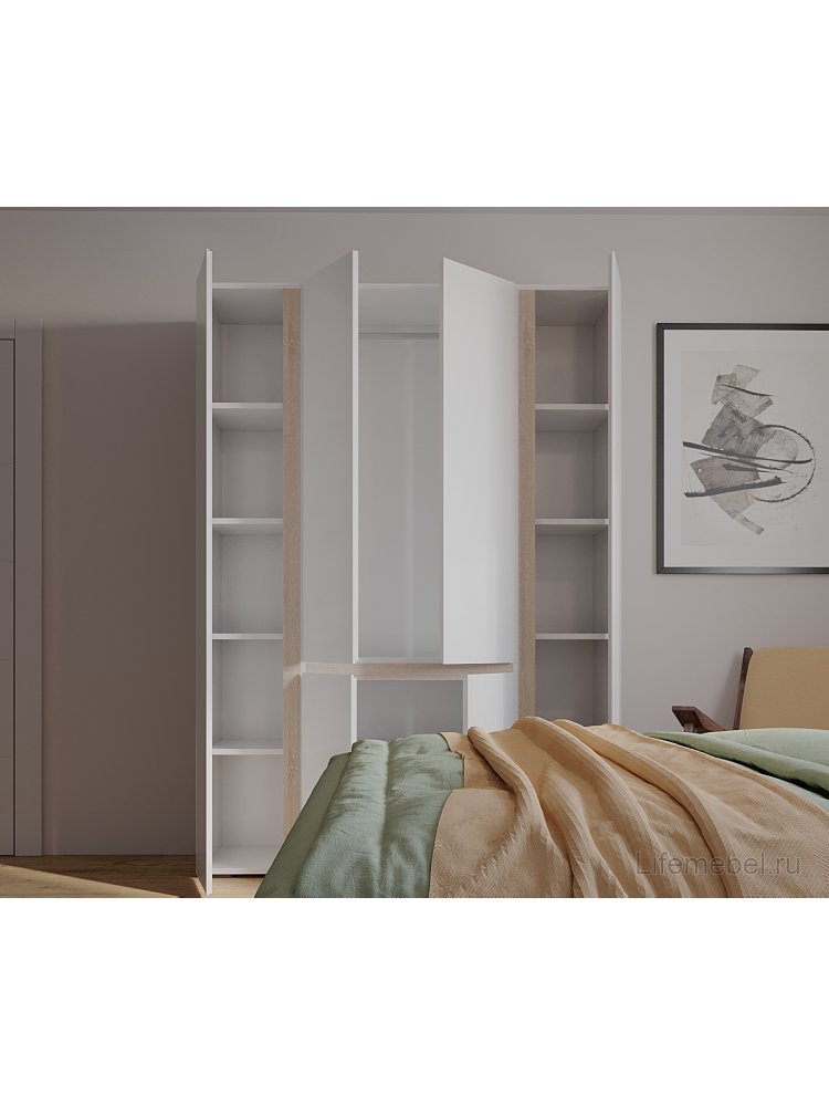 Шкаф Сура 2 150 белый / сонома