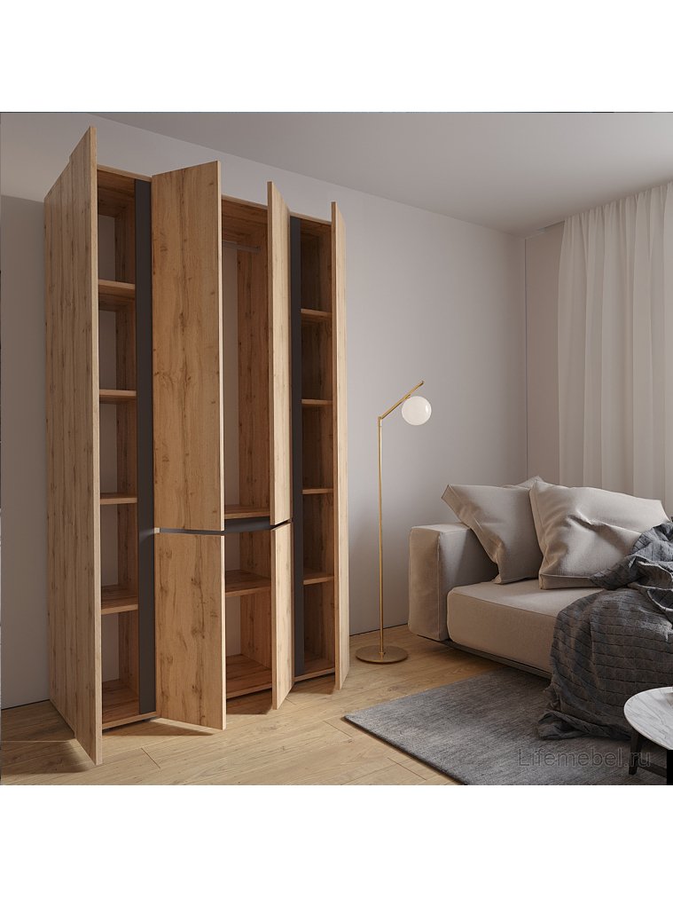 Шкаф Сура 2 120 дуб вотан / графит