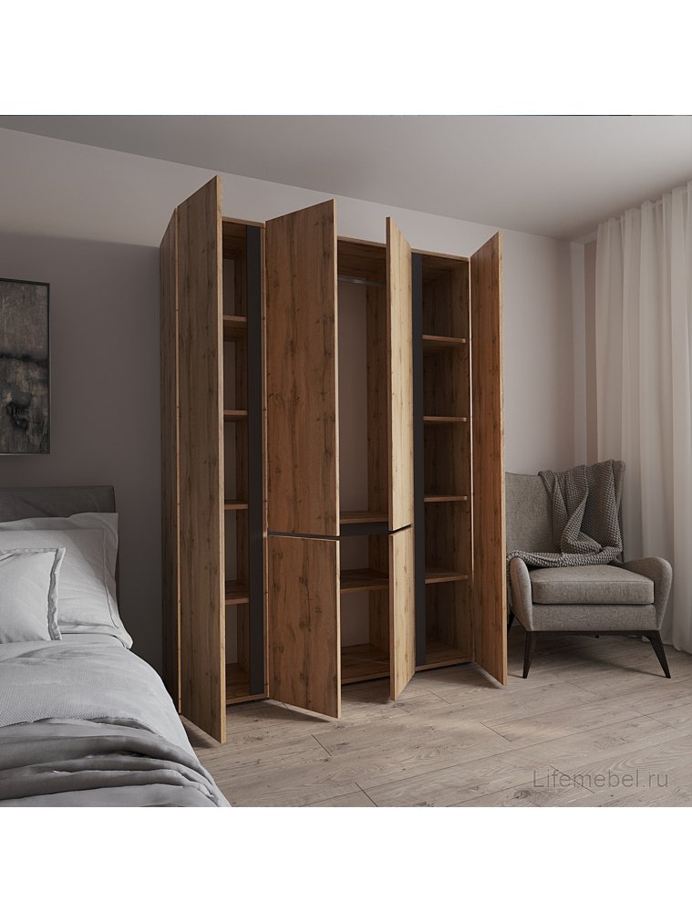 Шкаф Сура 2 150 дуб вотан / графит