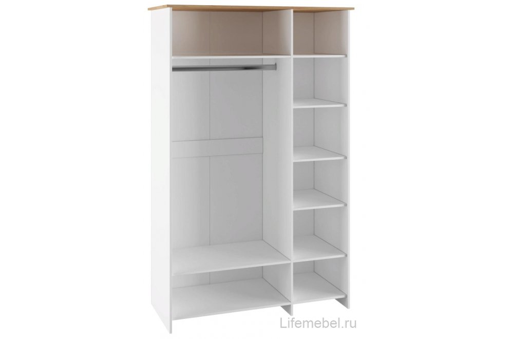 Шкаф Теодора 3Д белый / крафт золотой