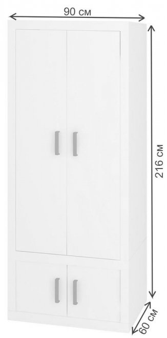 Шкаф Той 90/ 60 Д НБЕ нельсон / белый