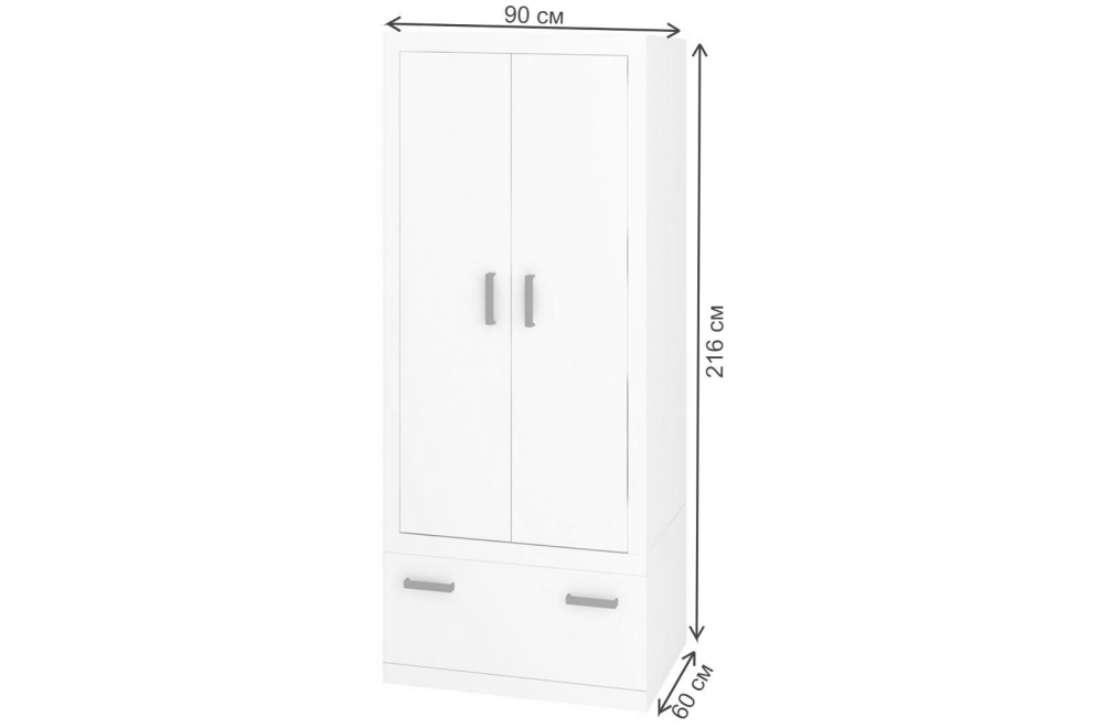 Шкаф Той 90/ 60 Я НБЕ нельсон / белый