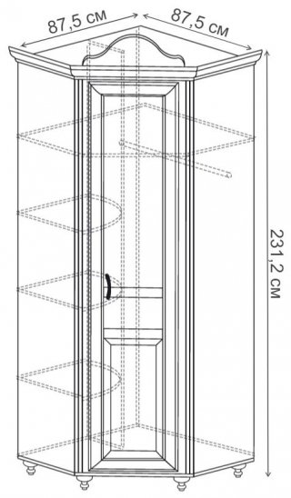 Шкаф угловой Алиса №562 кремовый белый