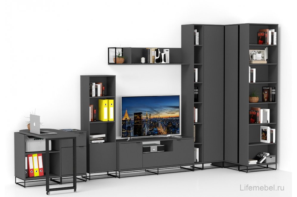 Шкаф угловой City графит