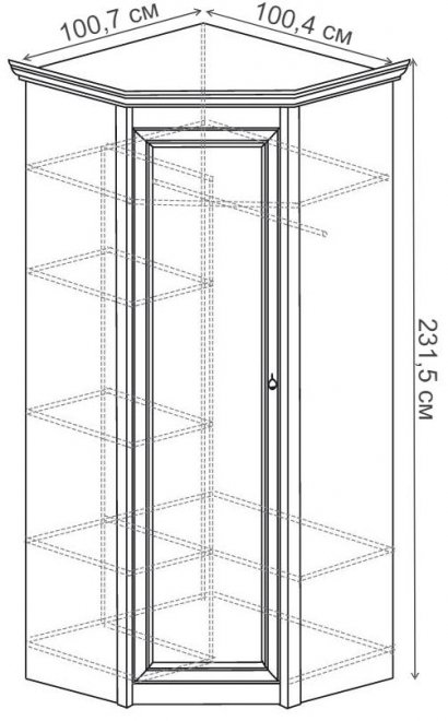 Шкаф угловой Флоренция 662 дуб оксфорд