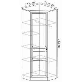 Шкаф угловой Лира №57