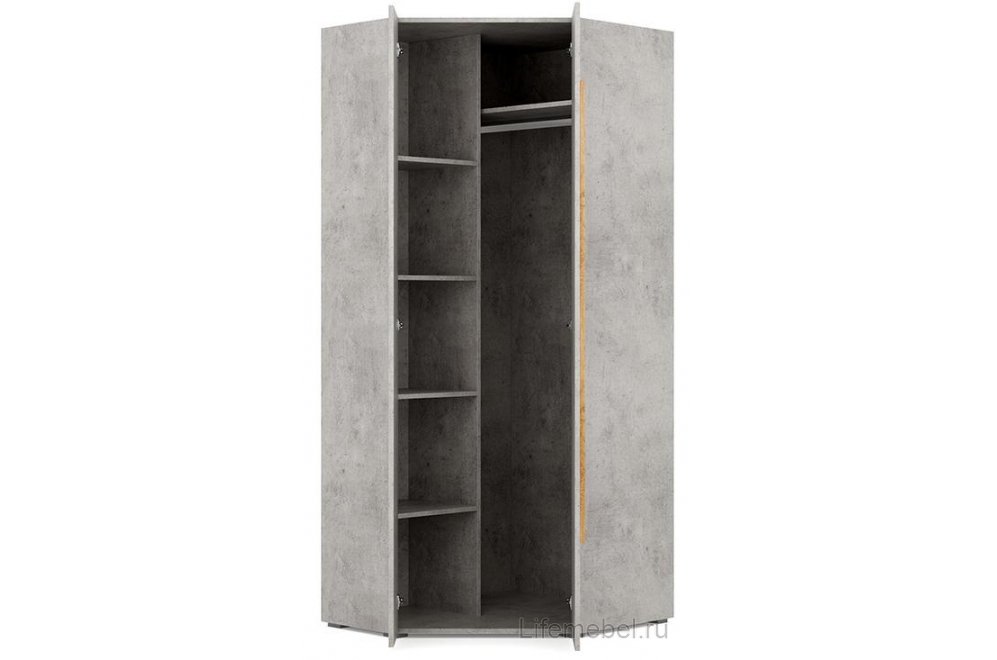 Шкаф угловой Римини 2025 дуб ватан / бетон чикаго