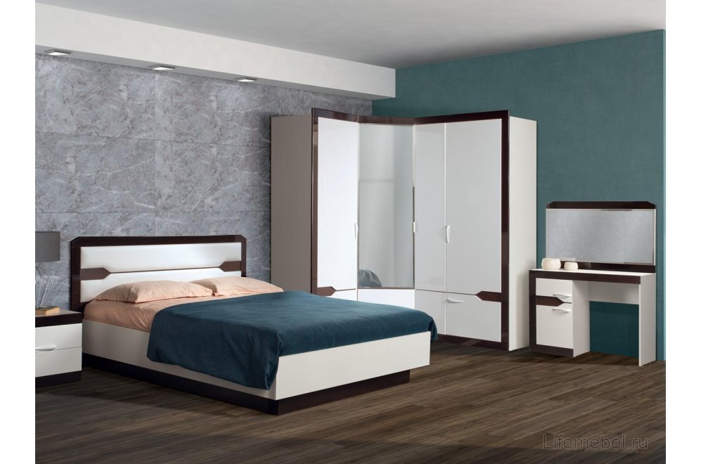 Шкаф угловой Ронда №309 венге / белый