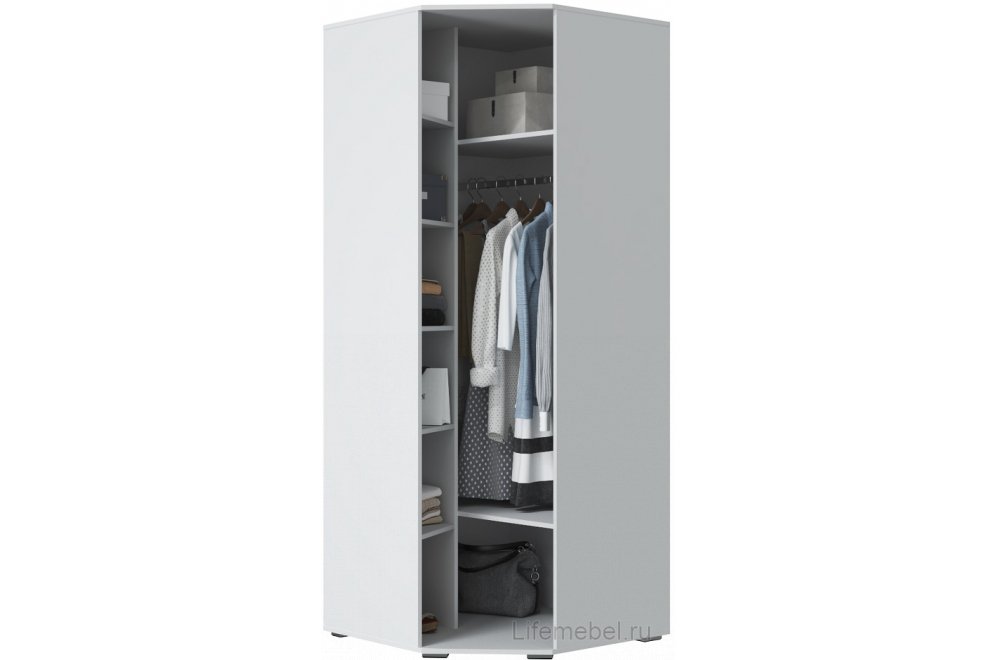 Шкаф угловой Шарлиз белое сияние / белый снег