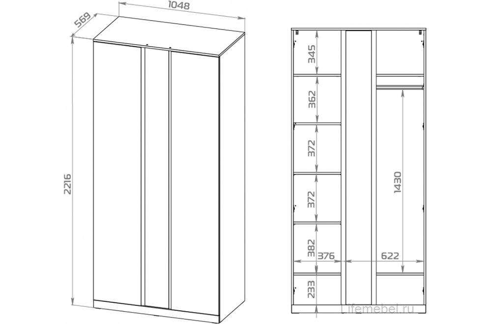 Шкаф Варма Стор 105 с зеркалом белый