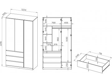 Распашной шкаф Варма Стор 123 белый