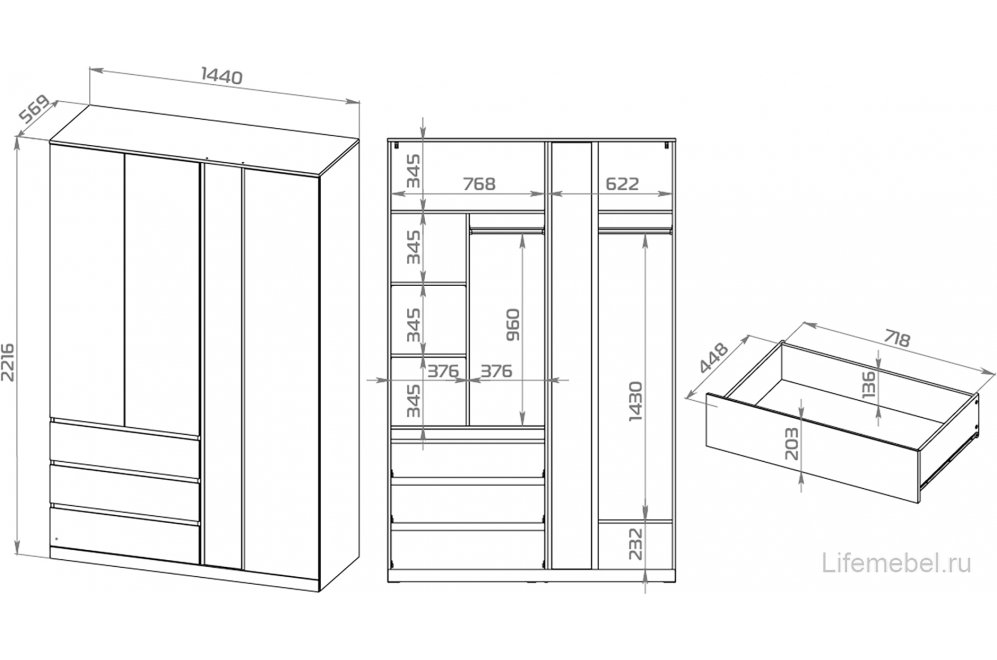 Шкаф Варма Стор 144 с зеркалом белый