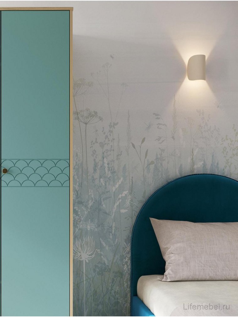 Шкаф Велламо ВО-06 блэквуд ячменный / бирюза