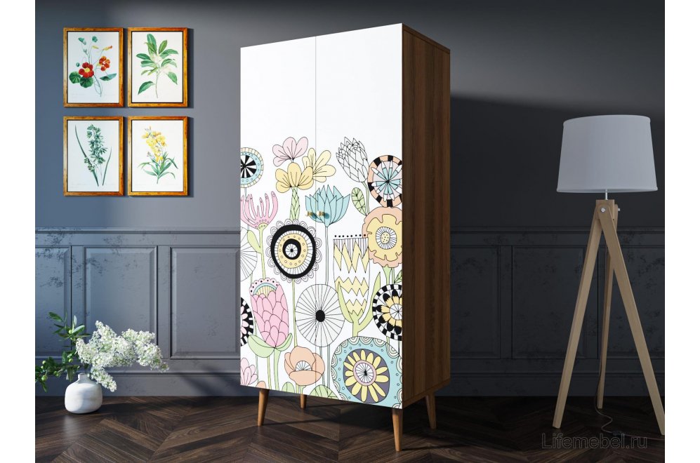 Шкаф Воаб малый орех / принт 3